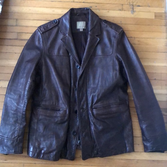 Banana Republic men’s brown leather jacket - Picture 1 of 5